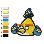 Yellow and Blue Birds Angry Birds Embroidery Design